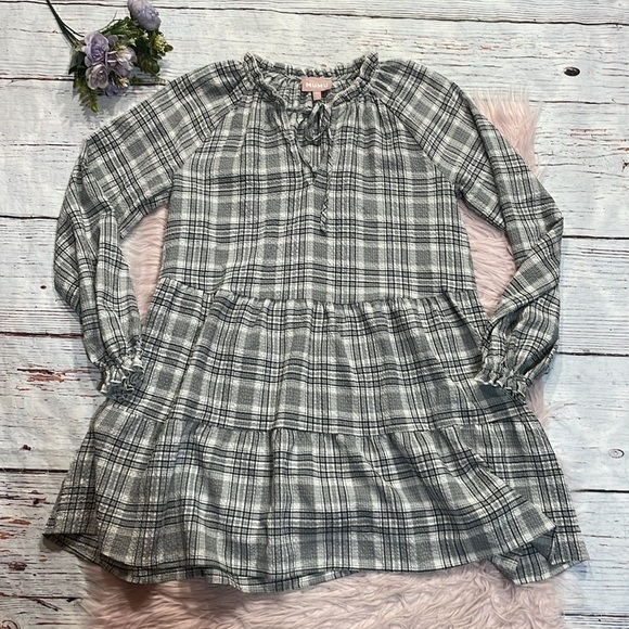 Show Me Your MUMU Birdie Mini Dress in Windowpane Plaid - Picture 8 of 9
